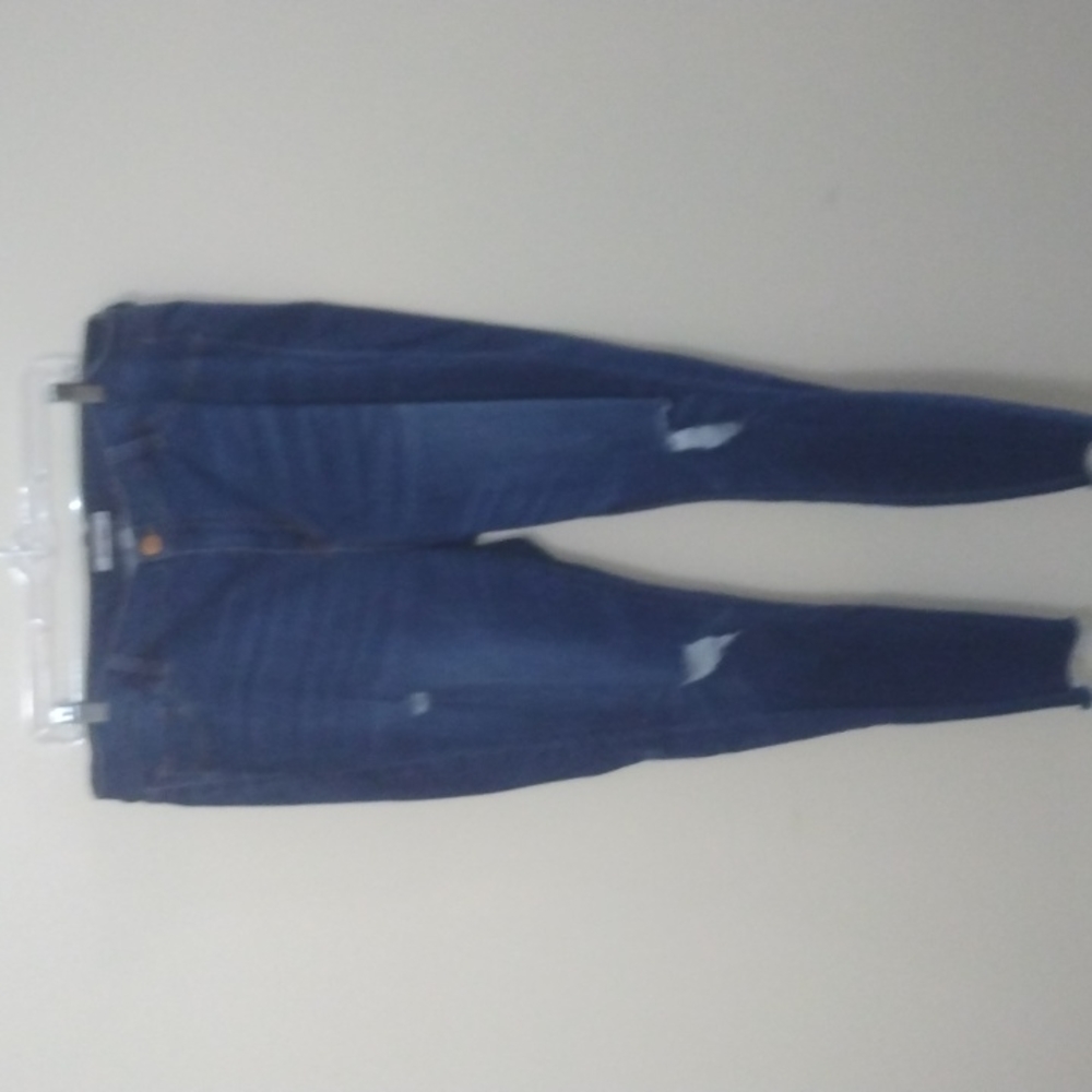 Time and Tru Distressed Blue Women's Jeans with Holes in Front Size 18